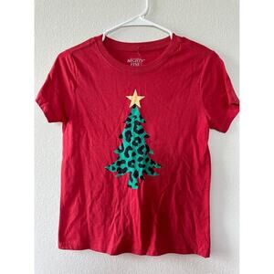NWT Women's Mighty Fine Christmas Tree Graphic T Shirt sz S